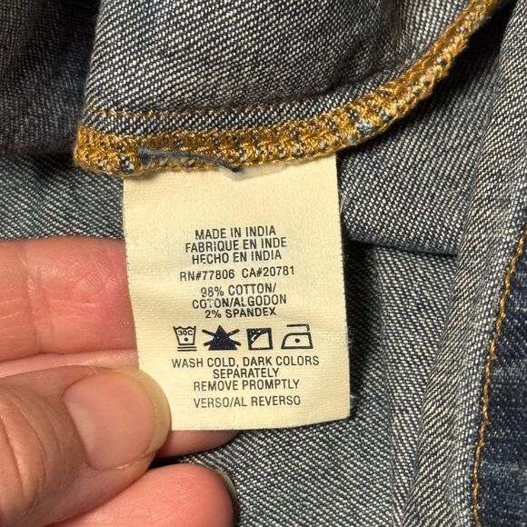 Tommy Girl Denim Shirt Dress w/POCKETS Y2K Retro Casual Utility Button-Up Large - Picture 10 of 11